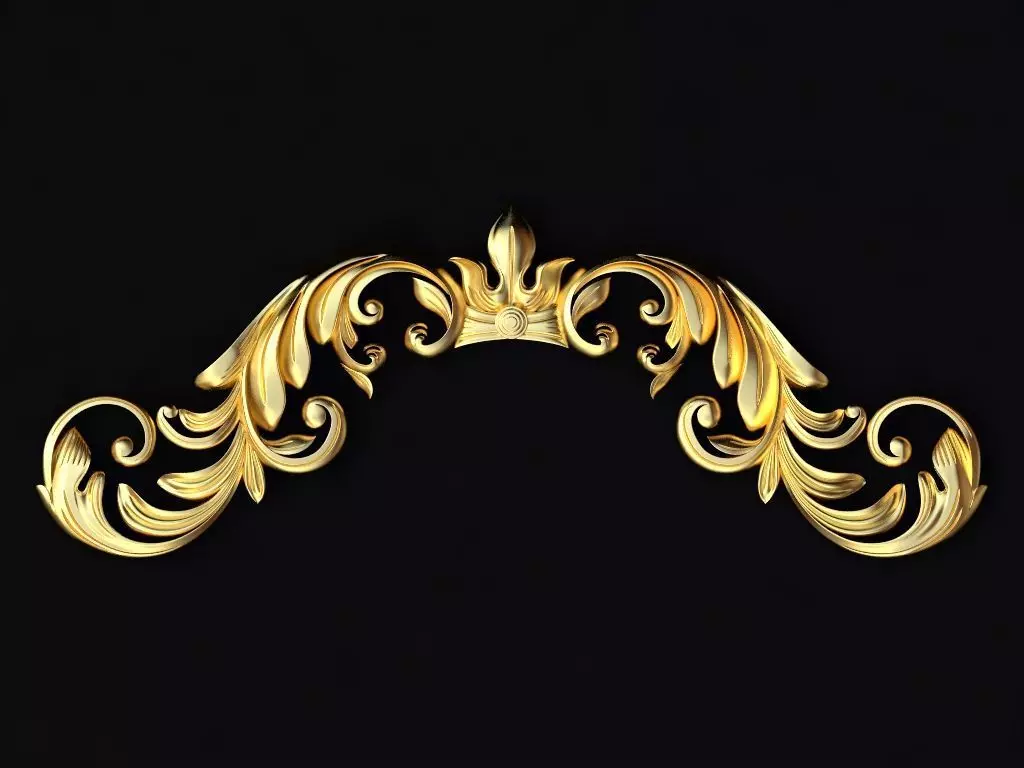 Central decor ornament for furniture 3D model_0