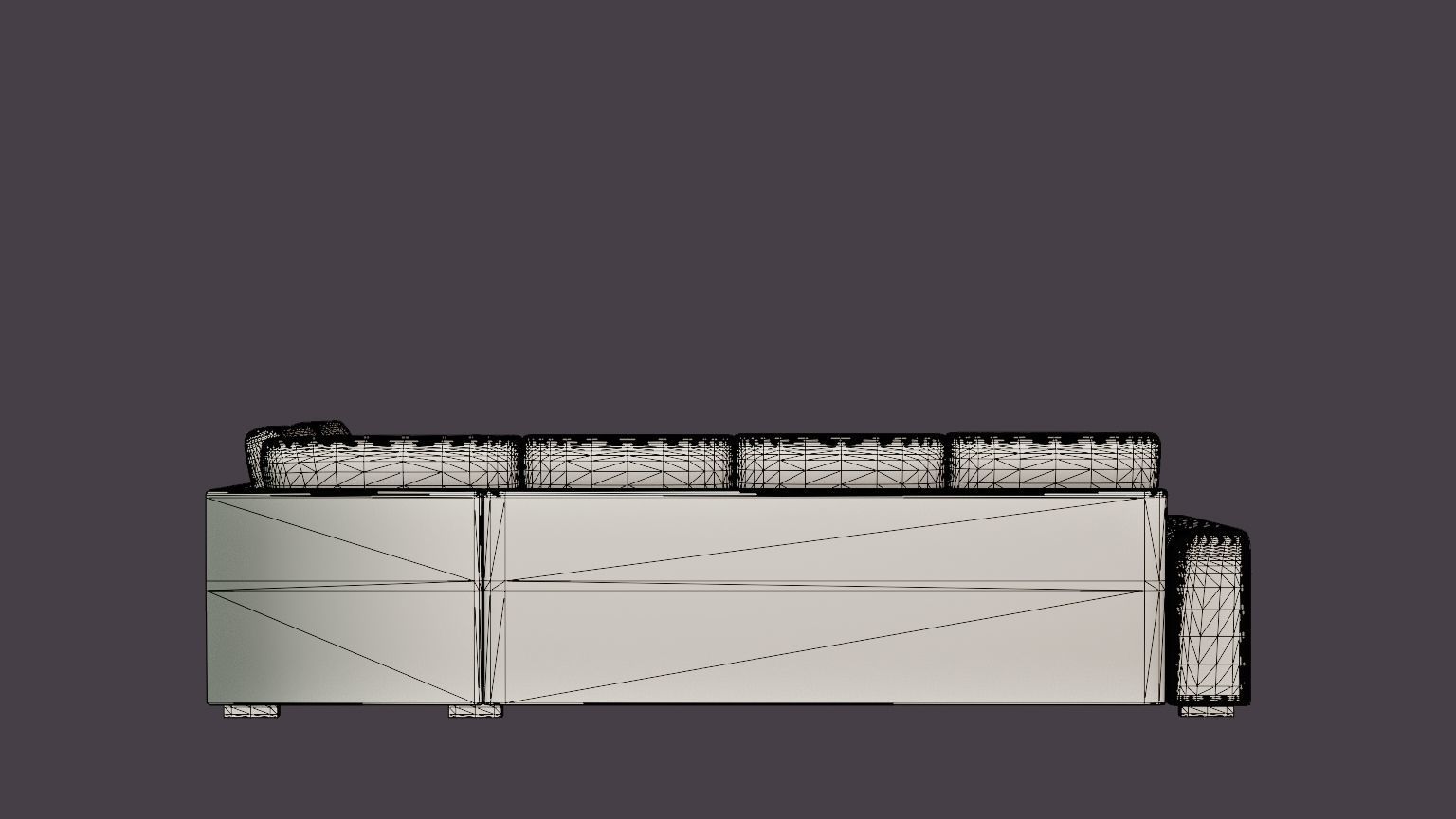 Link U Sofa Large With Divan Left Black Low-poly 3D model_5