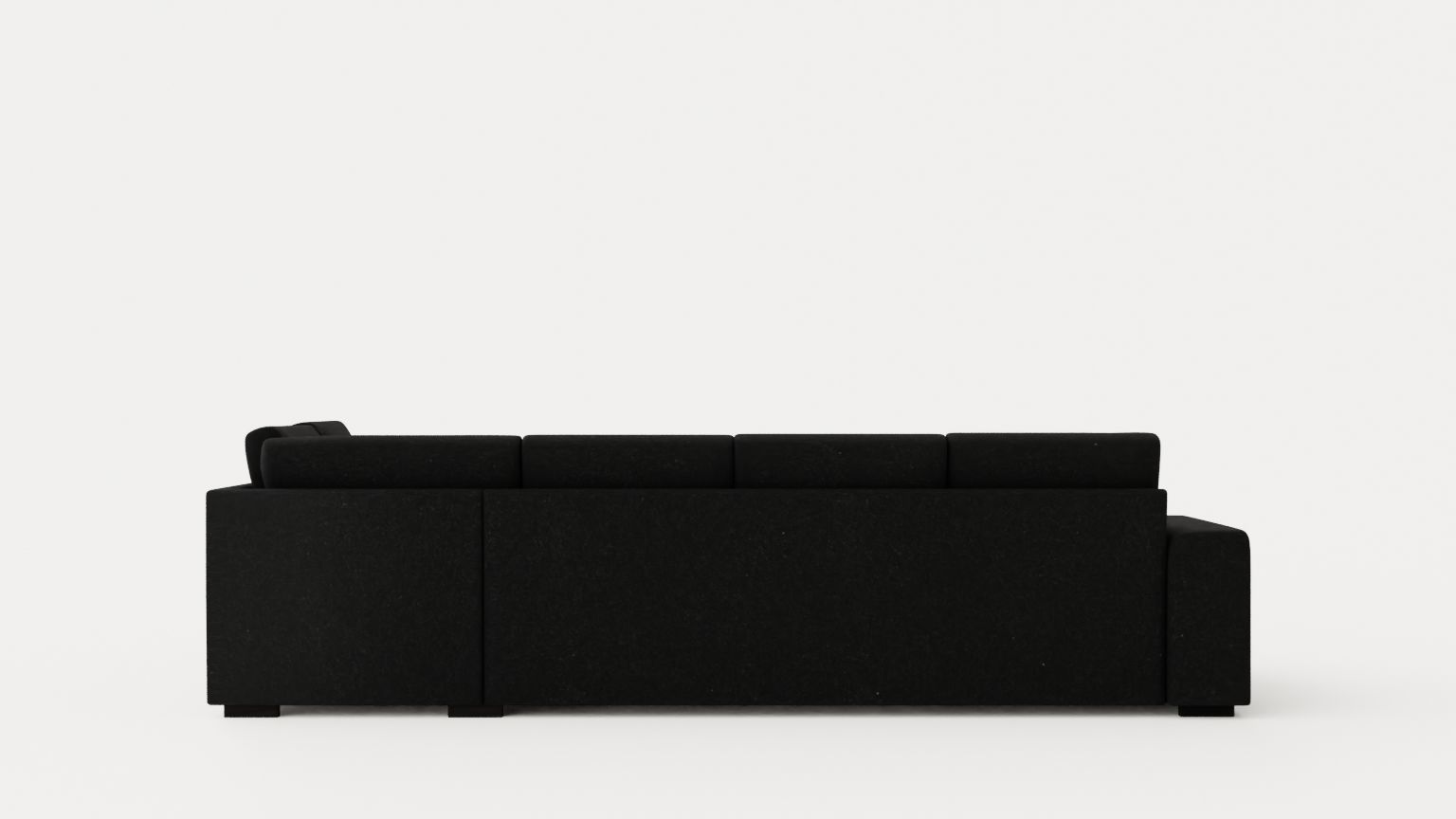 Link U Sofa Large With Divan Left Black Low-poly 3D model_4