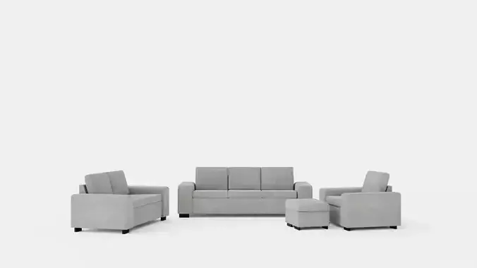 Link Sofa Group 3 Seater 2 Seater Armchair Footstool Light Gray