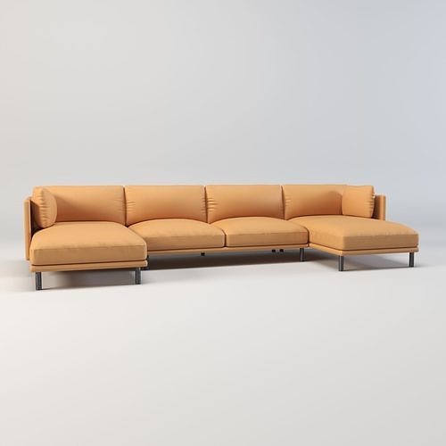 Modern minimalist sofa Low-poly 3D model