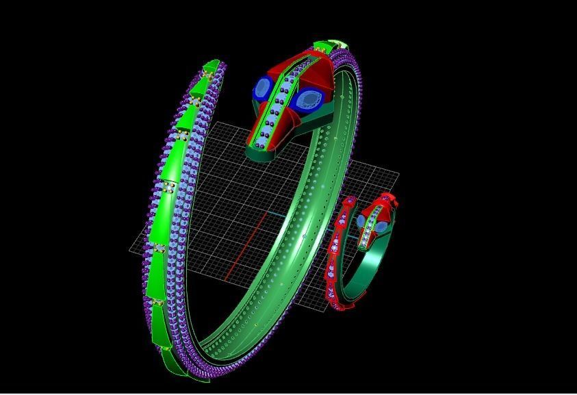 Dragon bracelet and ring 3D print model_2