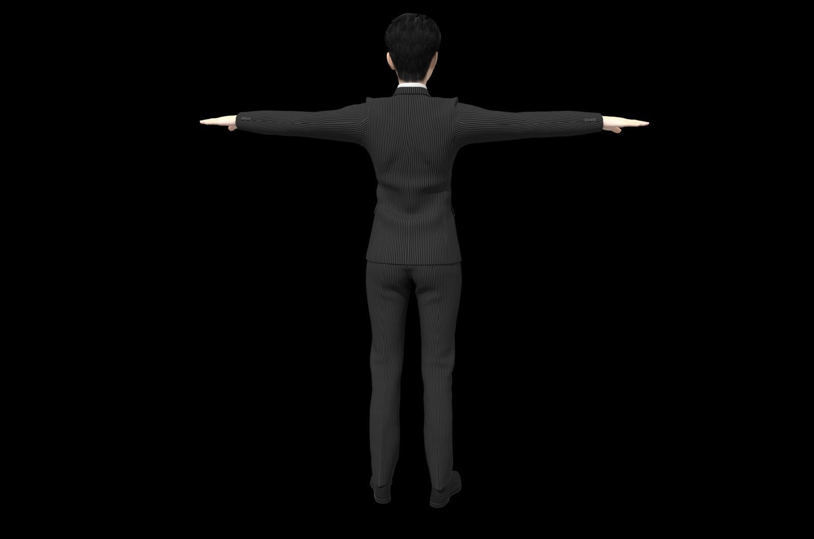 Realistic binding suit formal business female manager Low-poly 3D model_7