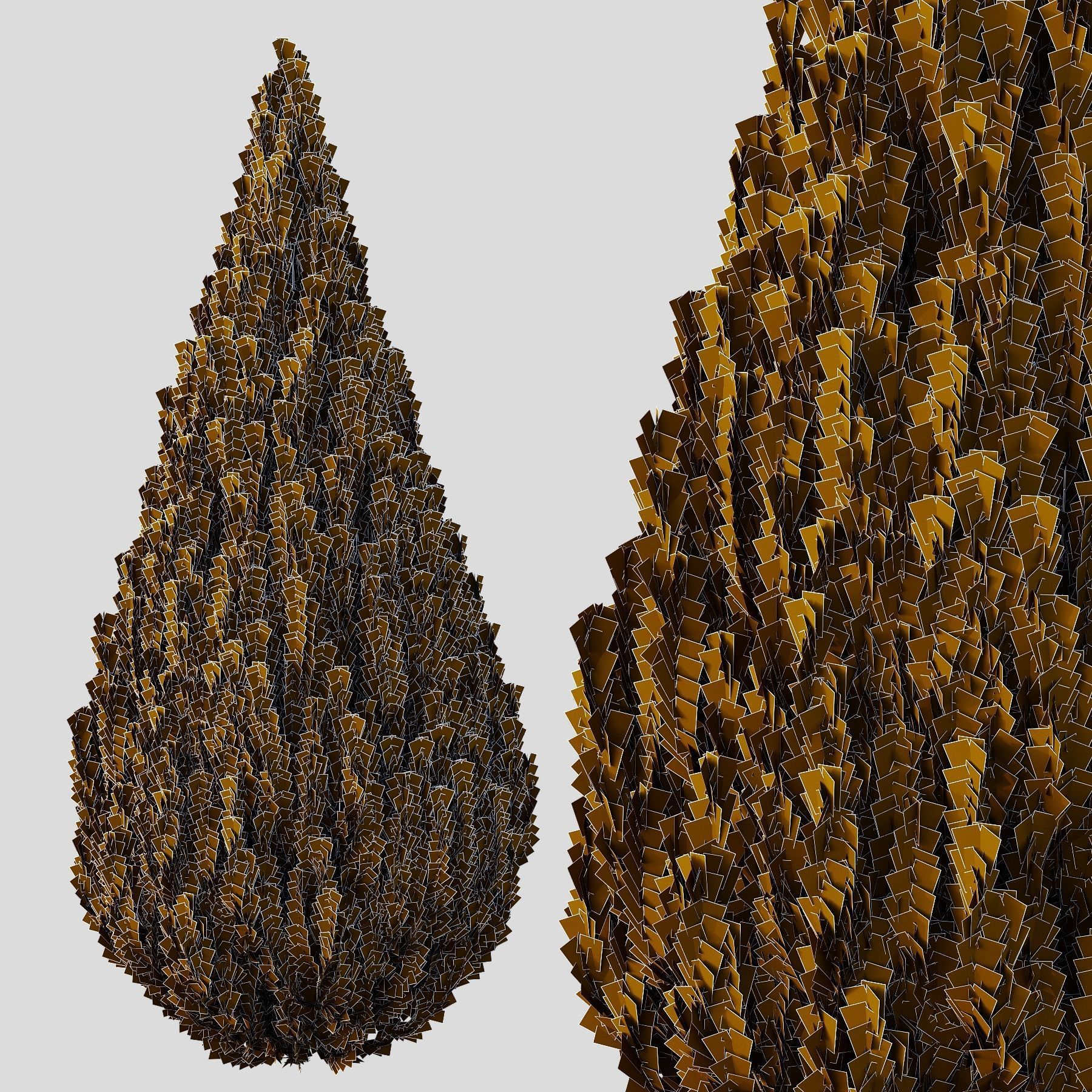 Plants Pine Bush and Tree 3D model_4