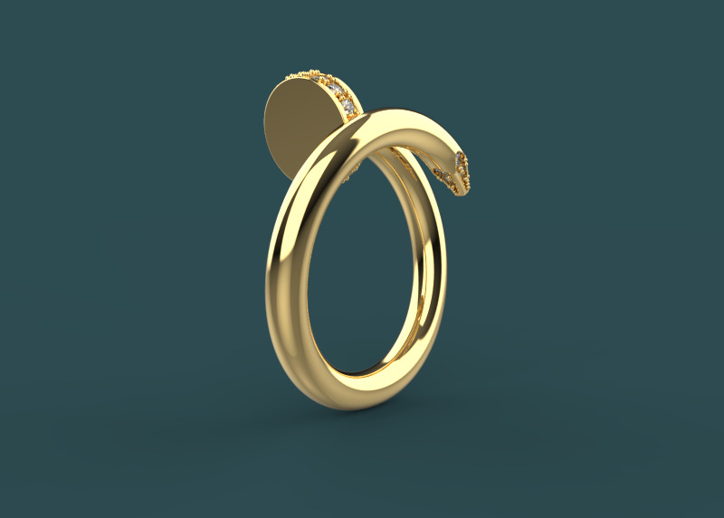 cartier ring 3D print model_2