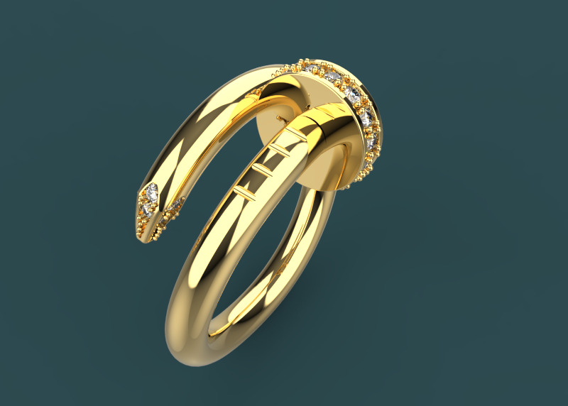 cartier ring 3D print model_6