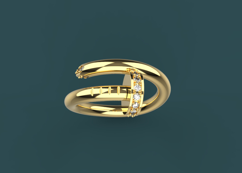 cartier ring 3D print model_5