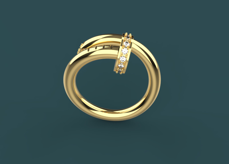 cartier ring 3D print model_4