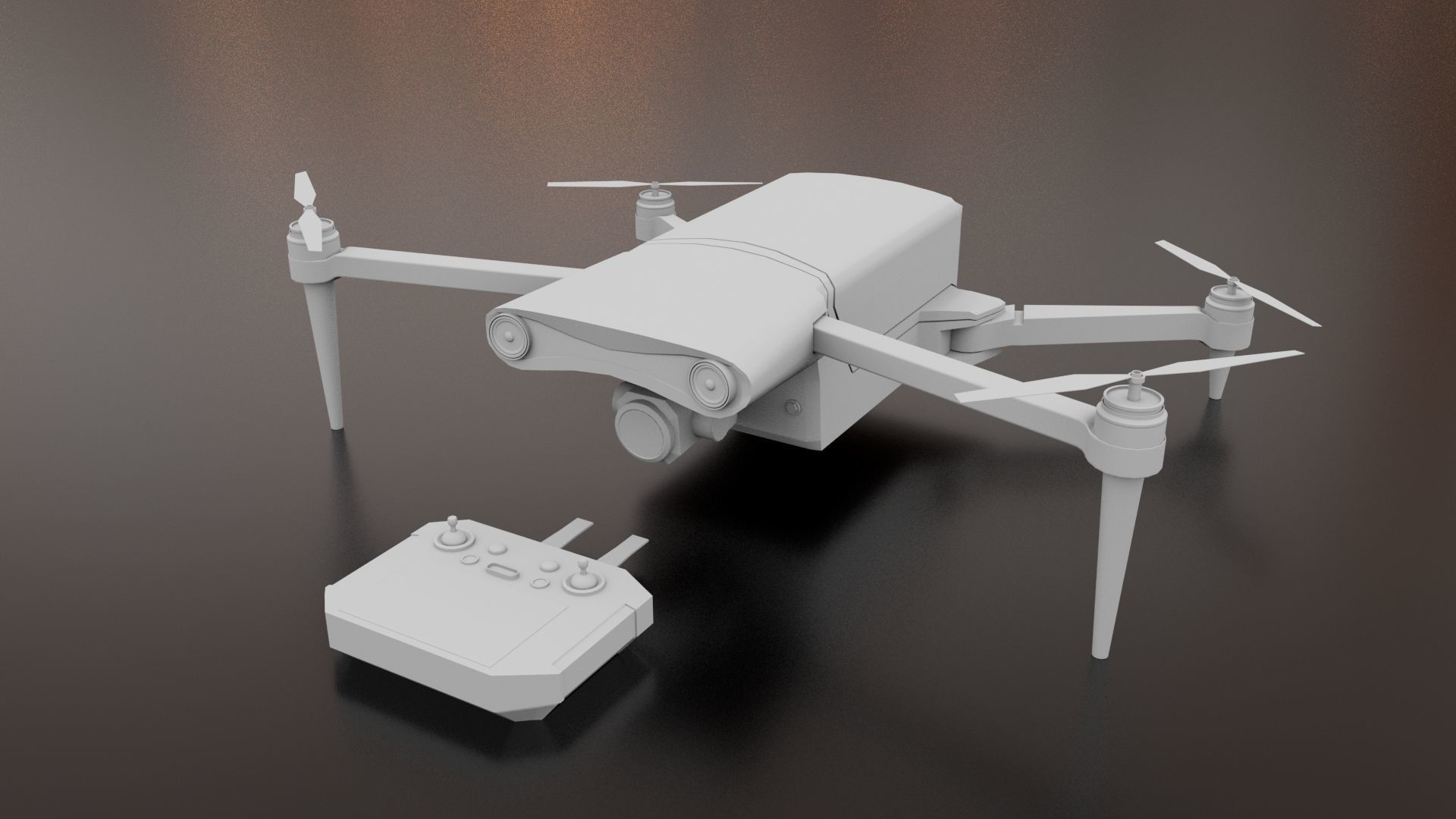 Drone Low-poly 3D model_8