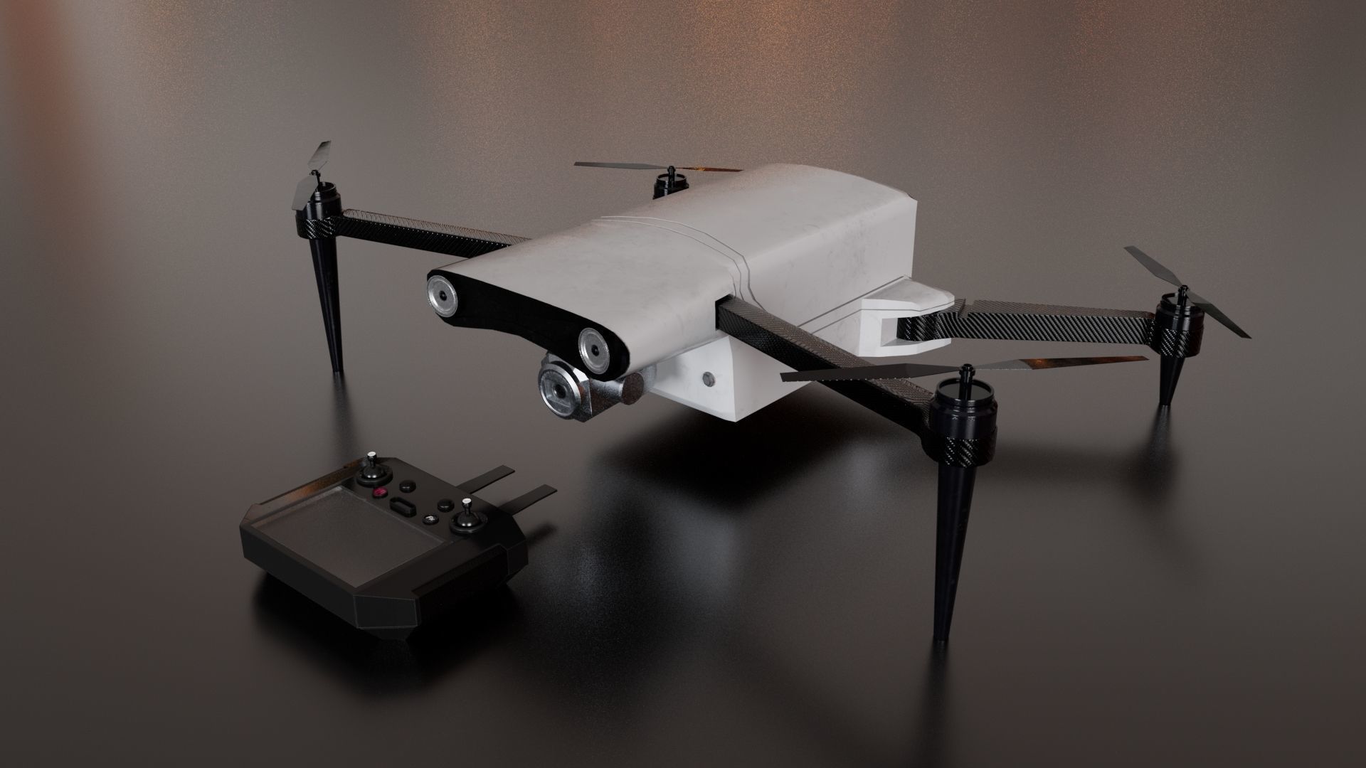 Drone Low-poly 3D model_2