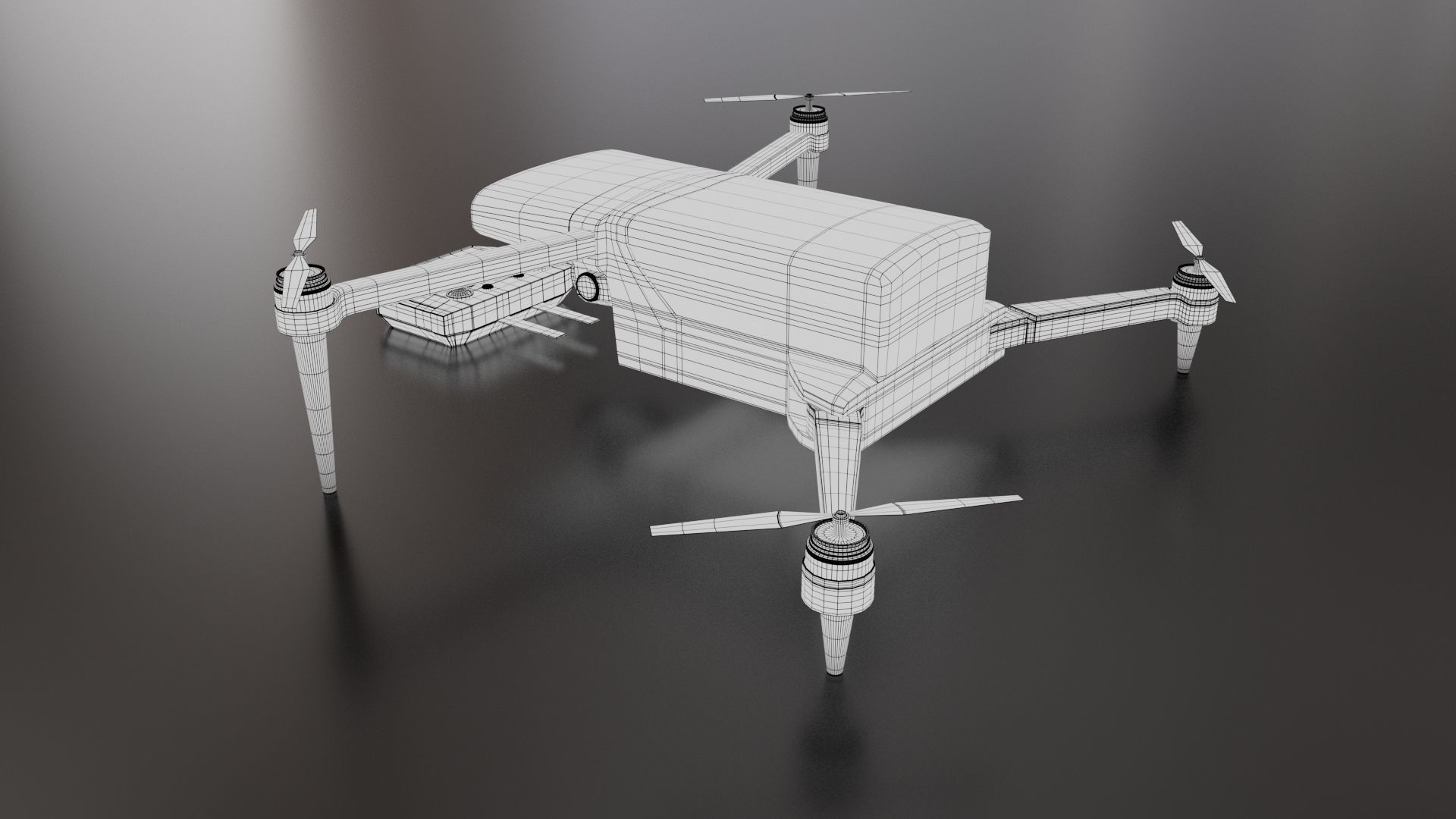 Drone Low-poly 3D model_5