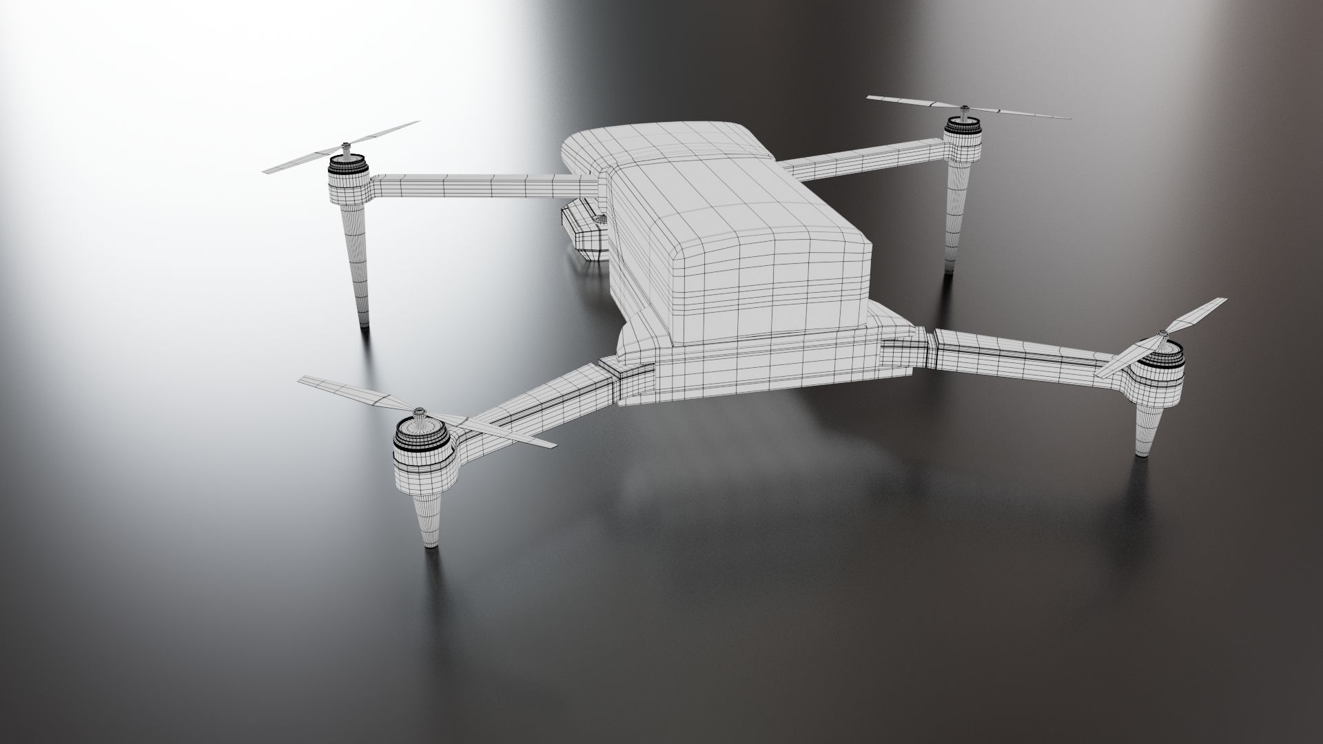 Drone Low-poly 3D model_7