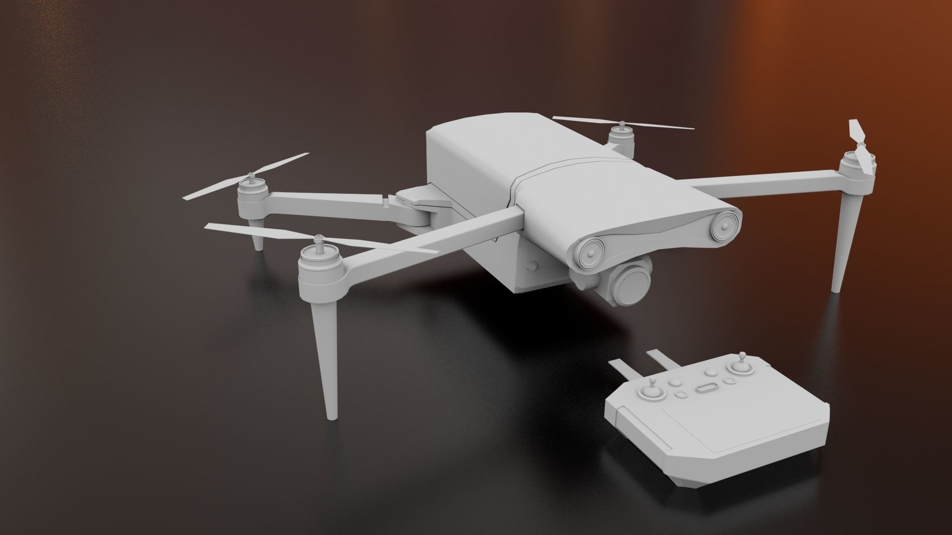 Drone Low-poly 3D model_6
