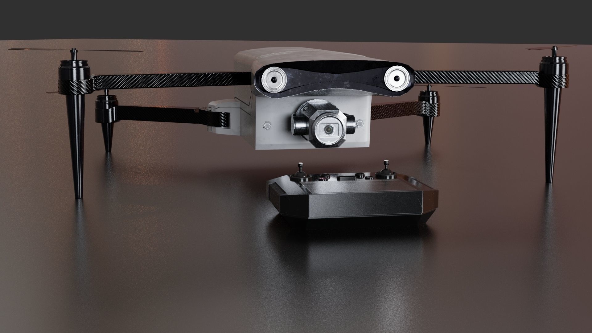 Drone Low-poly 3D model_4