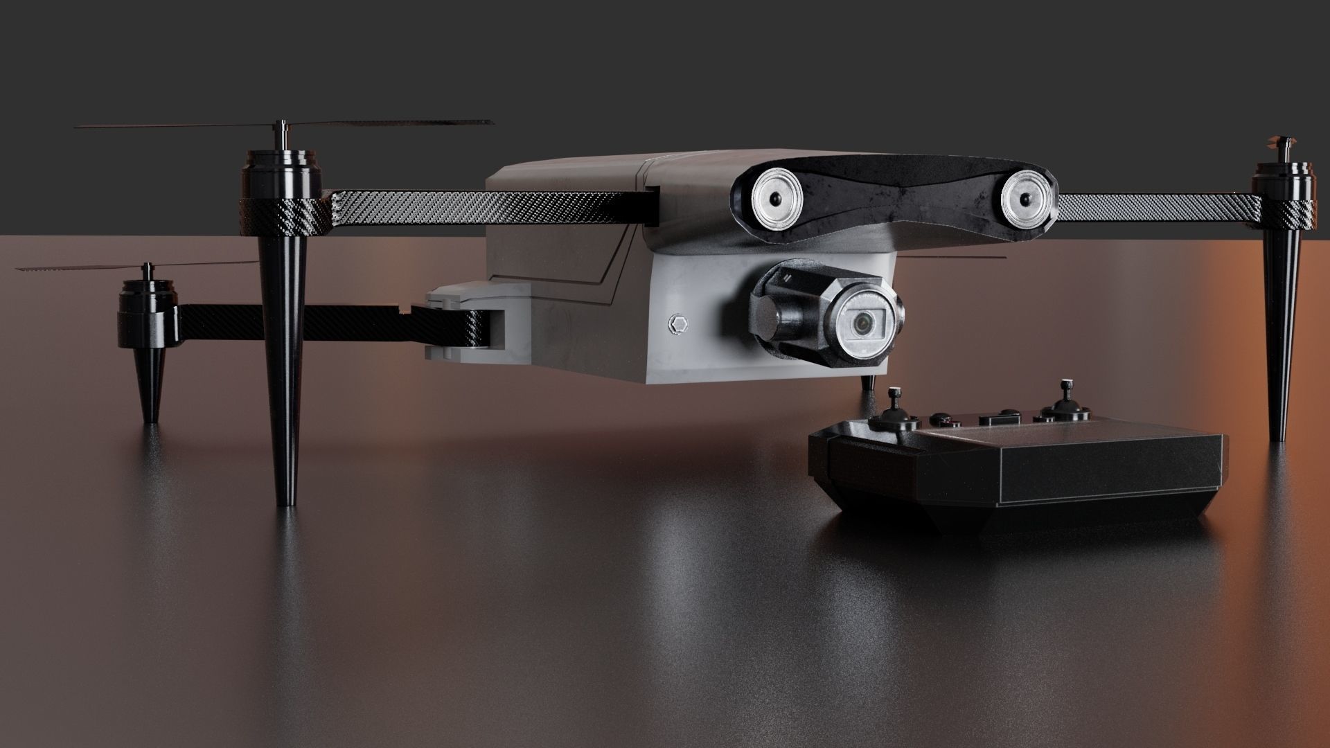 Drone Low-poly 3D model_3