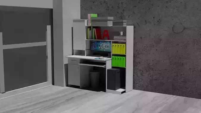 Laptop and PC desk with pc and other things