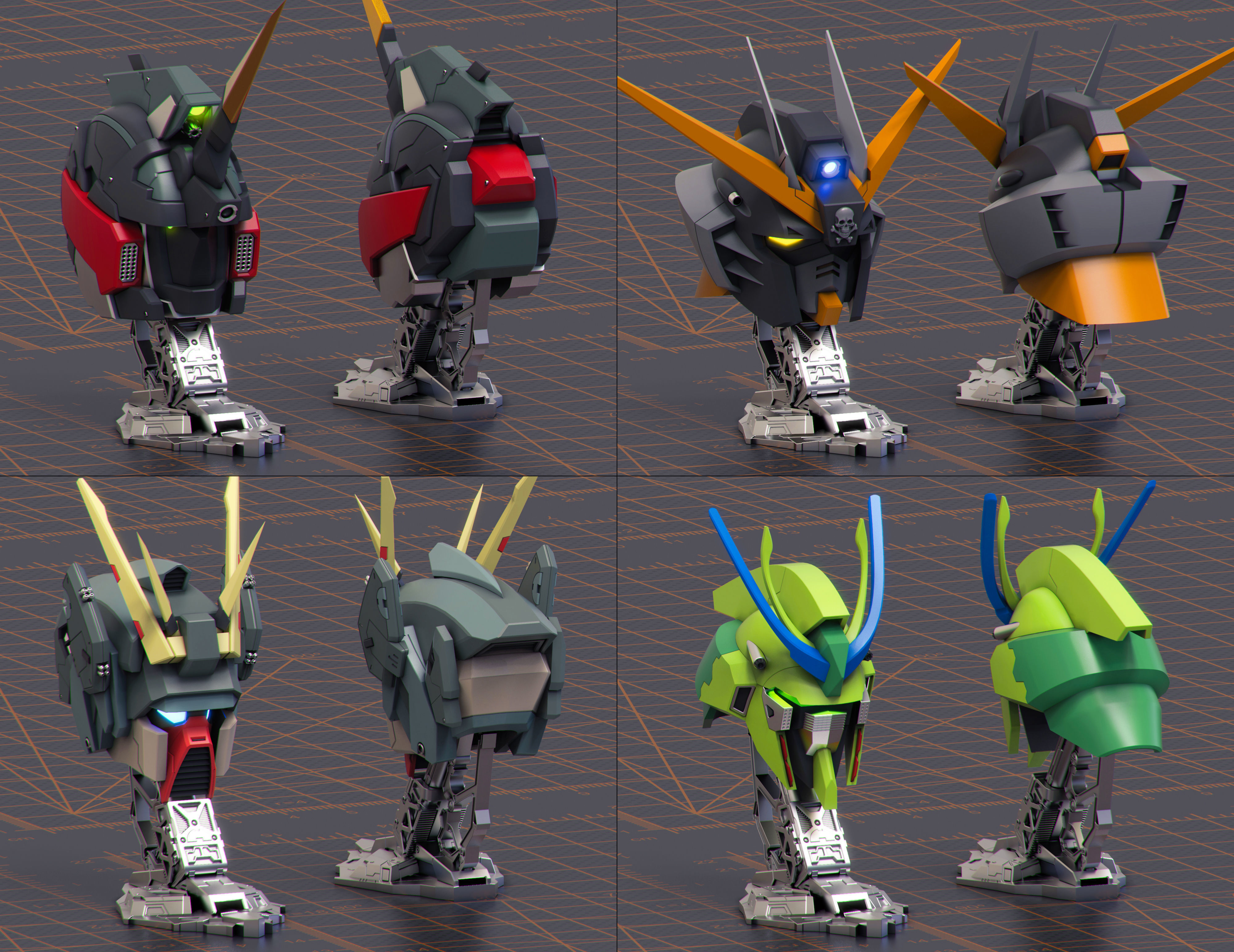  Gundam head models    head 3D model_4