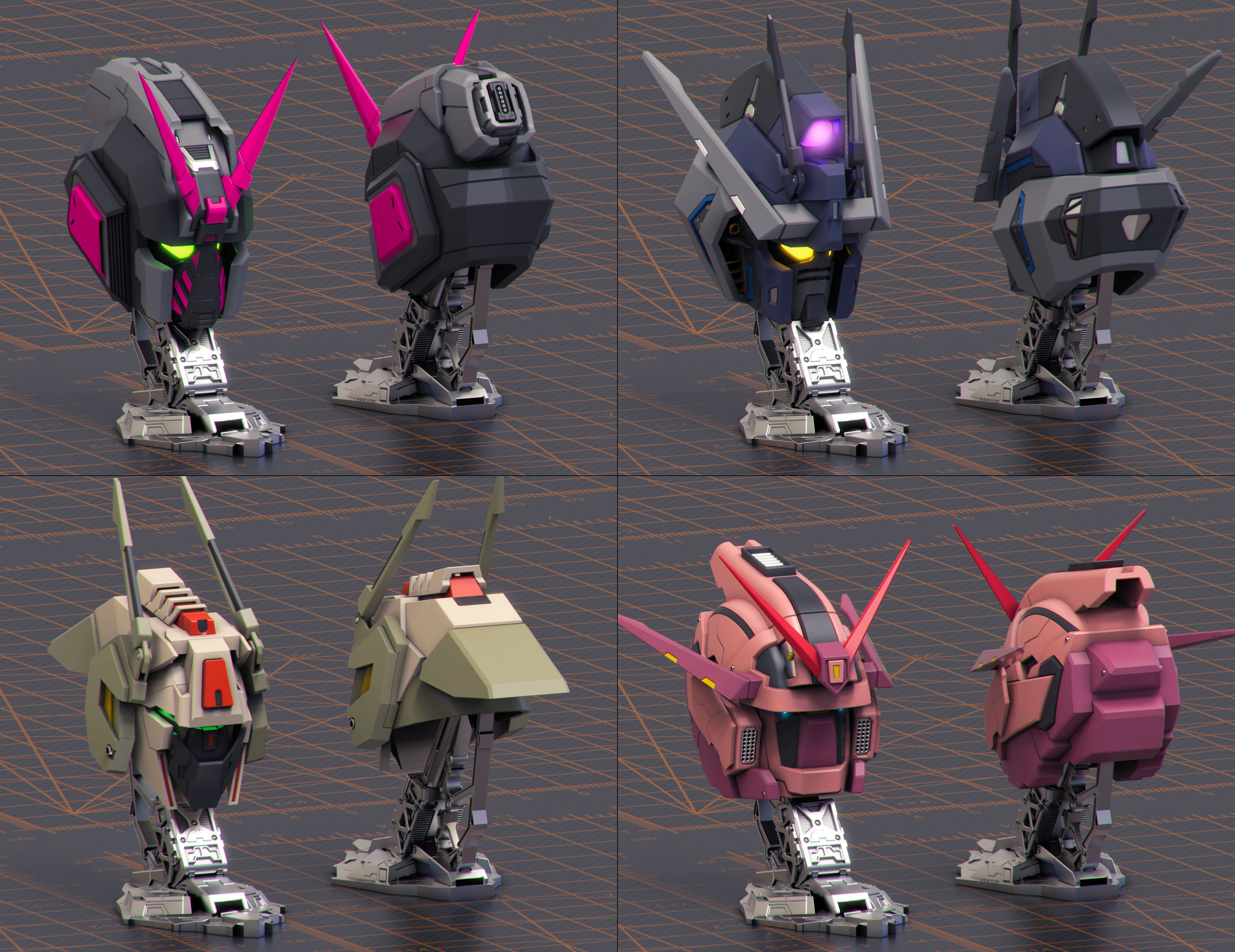  Gundam head models    head 3D model_3