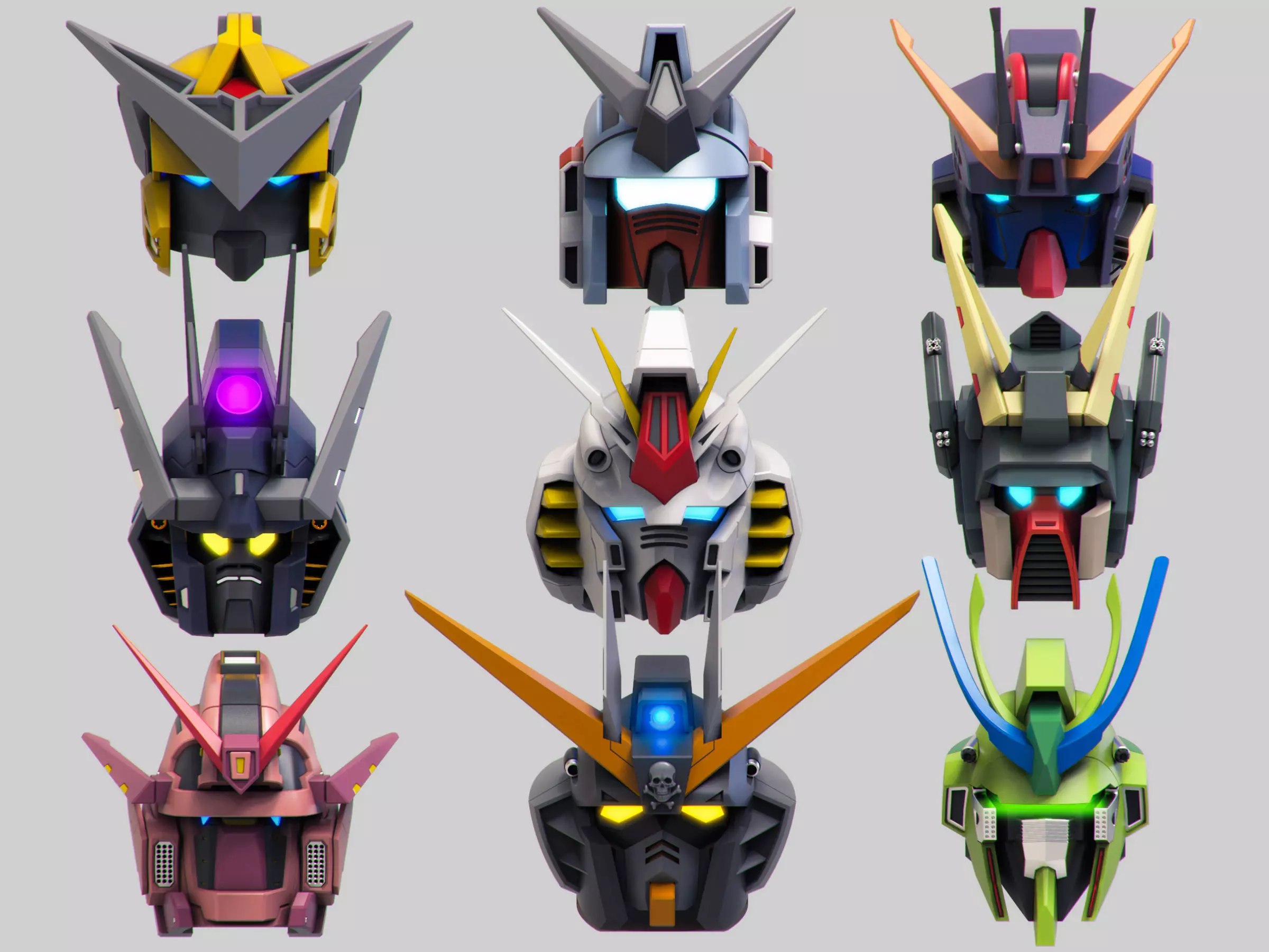  Gundam head models    head 3D model_0