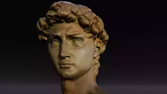 Statue Michelangelos David Low-poly 3D model