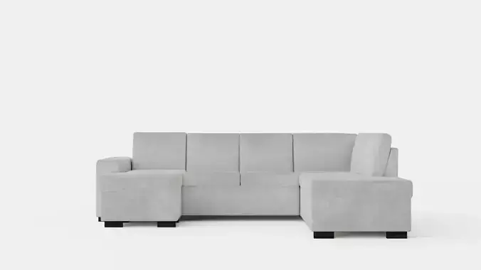 Link U Sofa With Divan Left Light Gray