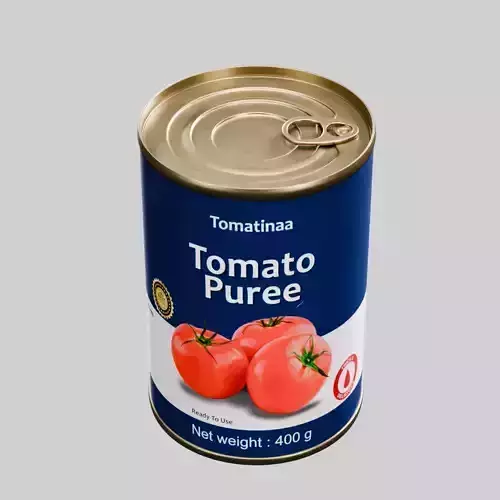 Tomato Puree silver can Low-poly 3D model