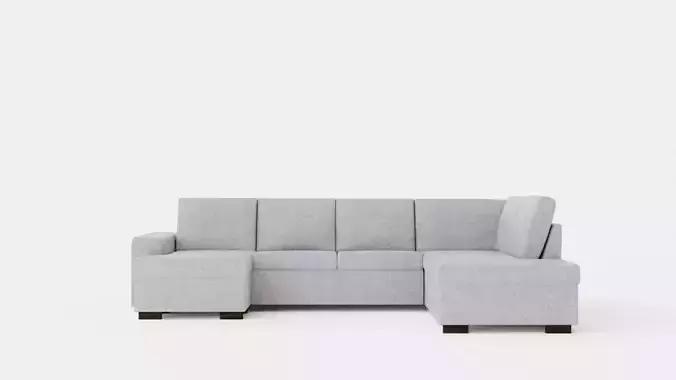 Link U Sofa Large With Divan Left Light Gray