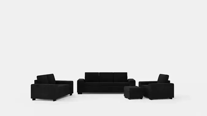 Link Sofa Group 3 Seater 2 Seater Armchair Footstool Black