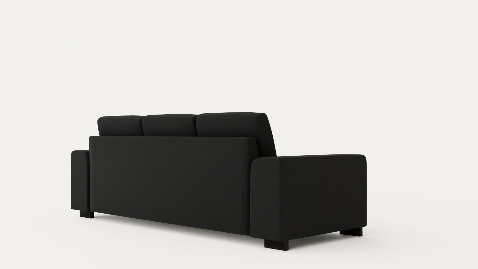 Link Divan Sofa 3 Seater Reversible Black Low-poly 3D model_3