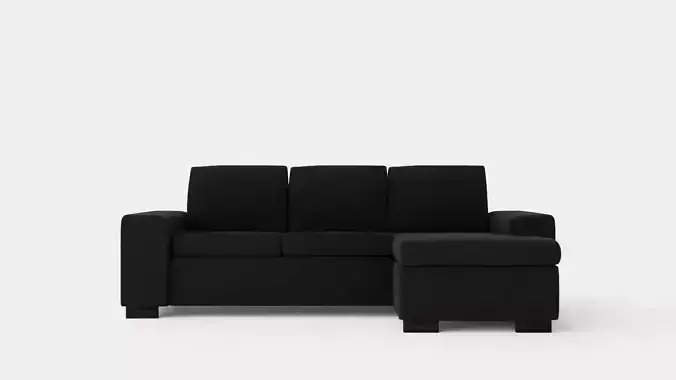 Link Divan Sofa 3 Seater Reversible Black