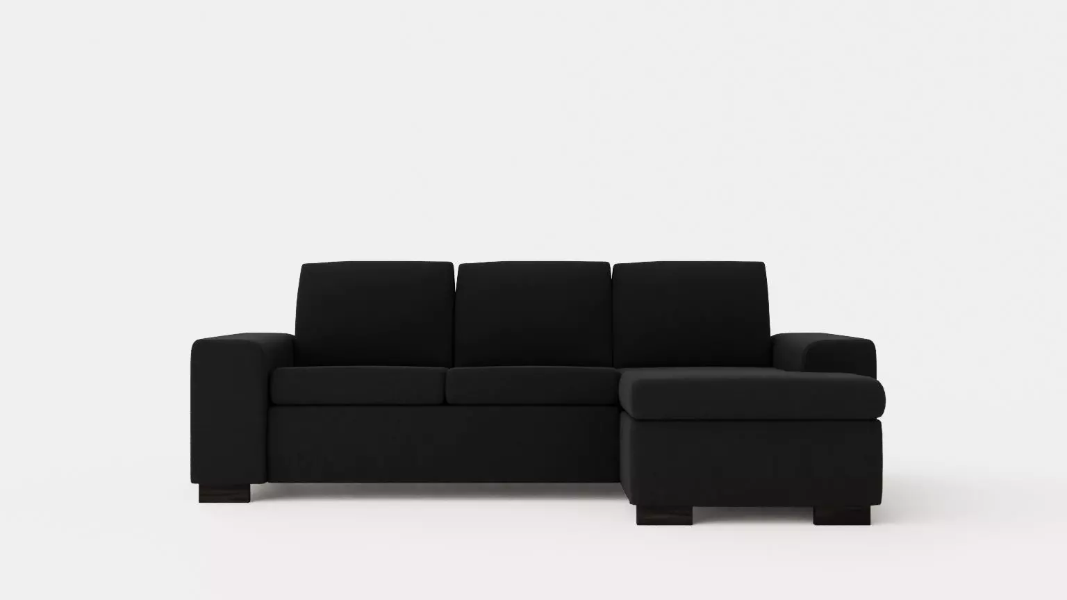 Link Divan Sofa 3 Seater Reversible Black Low-poly 3D model_0