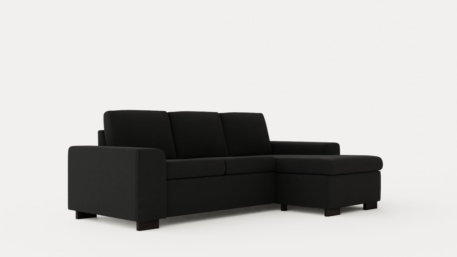 Link Divan Sofa 3 Seater Reversible Black Low-poly 3D model_1