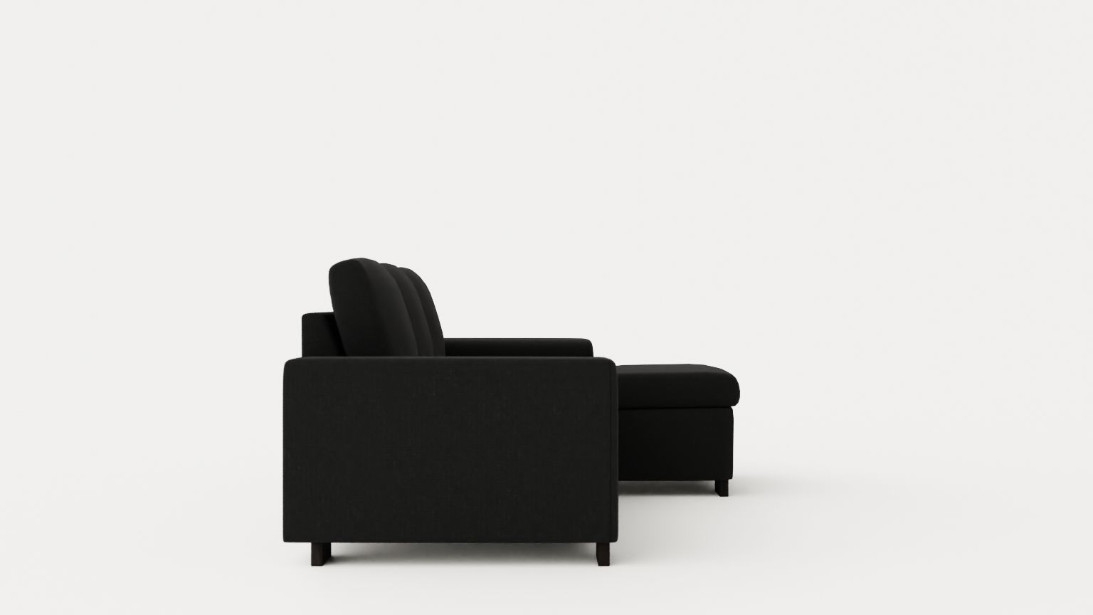 Link Divan Sofa 3 Seater Reversible Black Low-poly 3D model_2