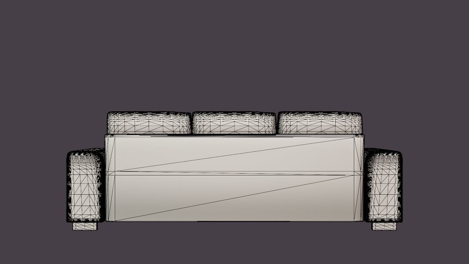 Link Divan Sofa 3 Seater Reversible Black Low-poly 3D model_5