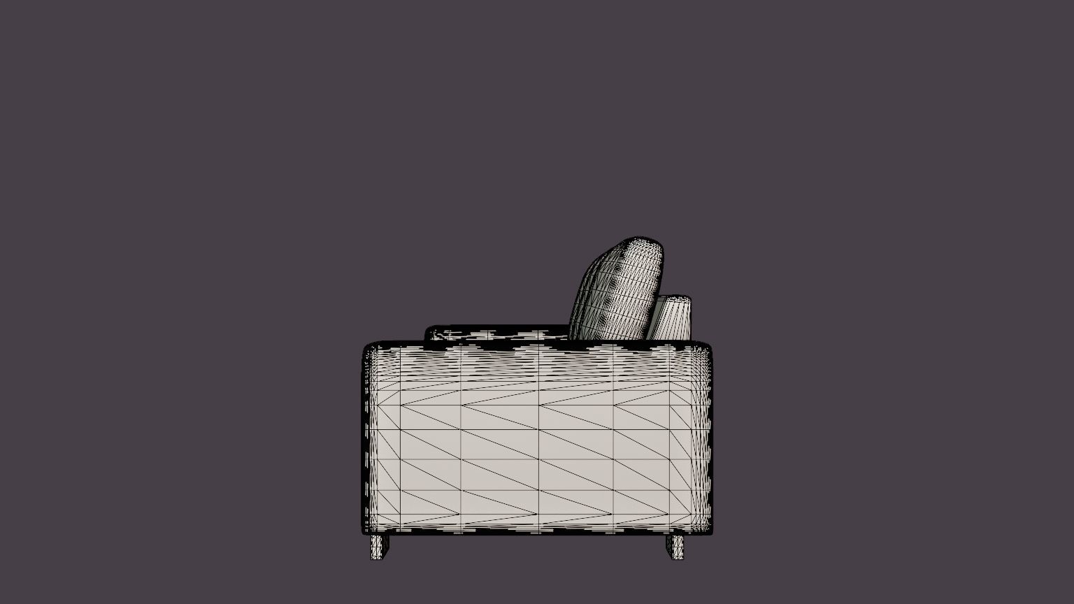 Link 3 Seater Sofa Low-poly 3D model_7