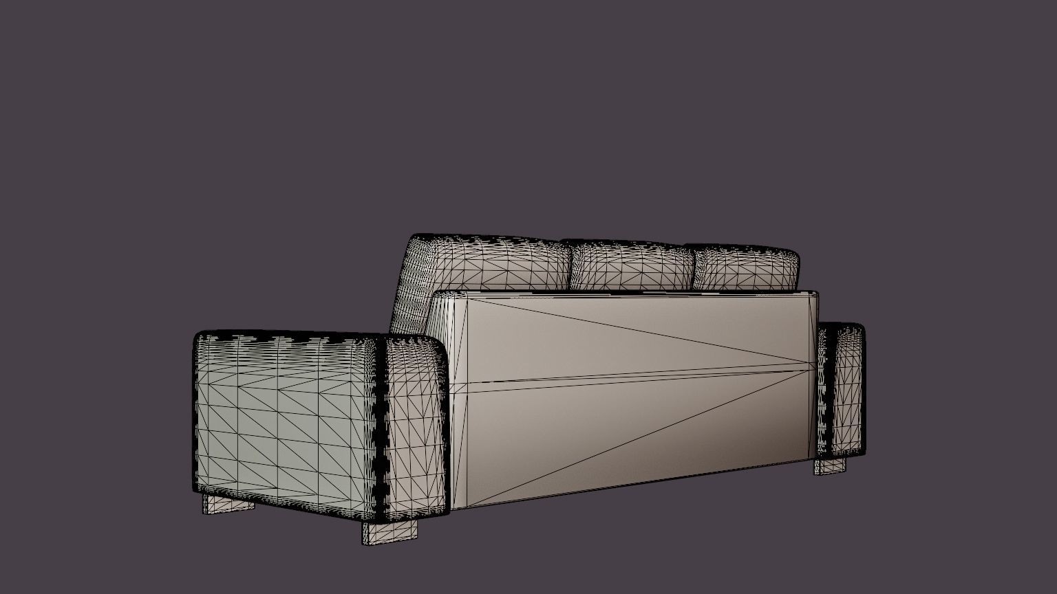 Link 3 Seater Sofa Low-poly 3D model_6