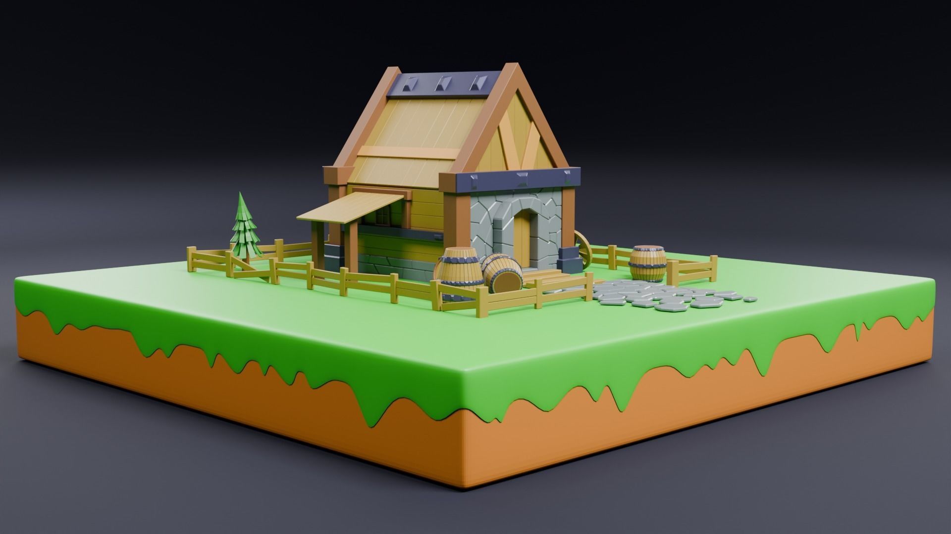 Viking house 01 3D model_1