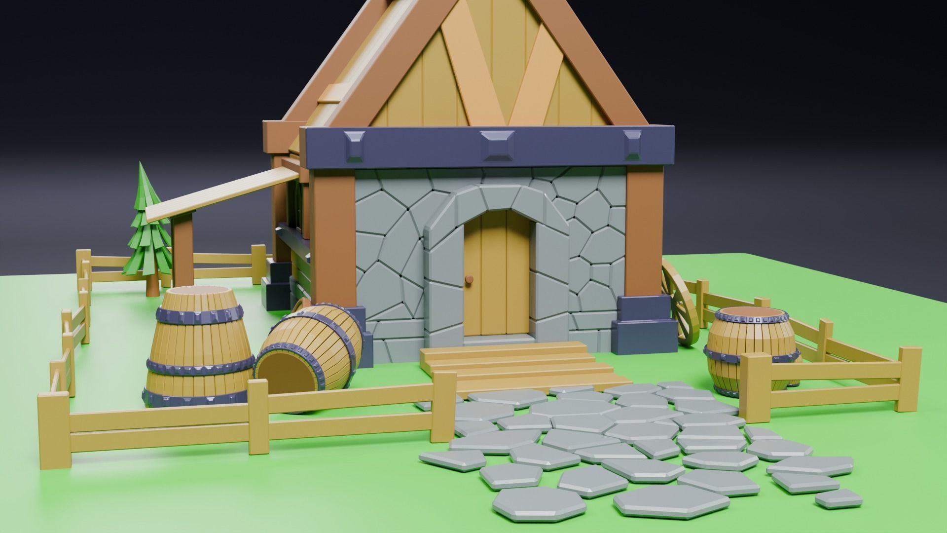 Viking house 01 3D model_16