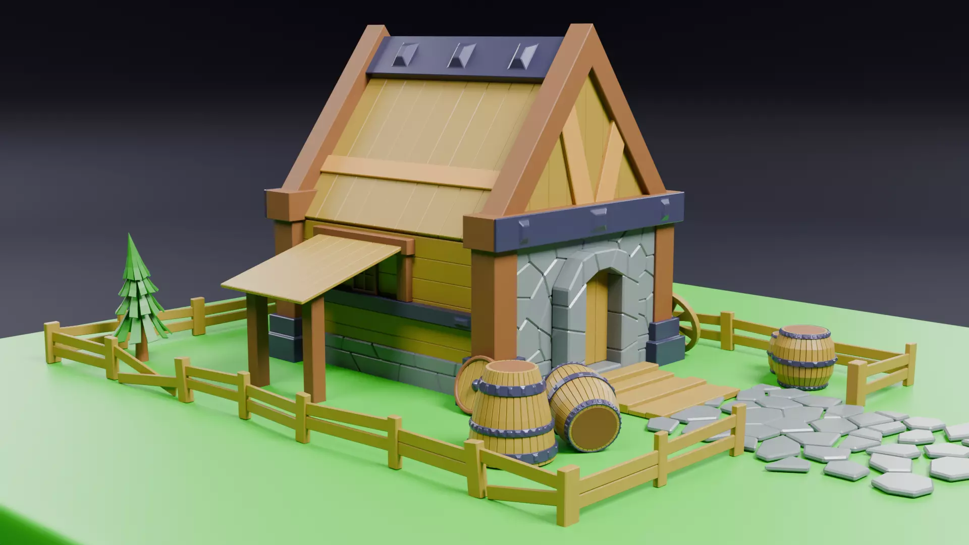Viking house 01 3D model_0