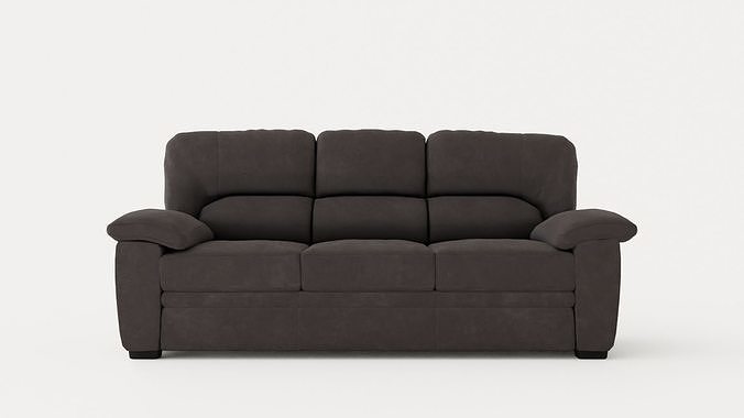 Lindby 3 Seater Sofa Dark Gray Low-poly 3D model