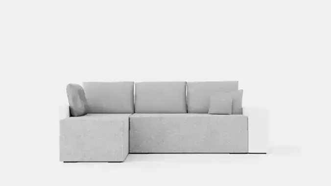 Leroy Sofa Bed 4 Seater With Divan Reversible White Light Gray Low-poly 3D model