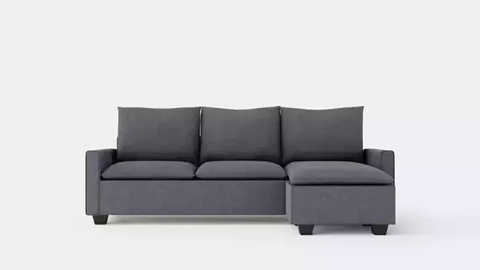Lerdal Divan Sofa 3 Seater Reversible Gray