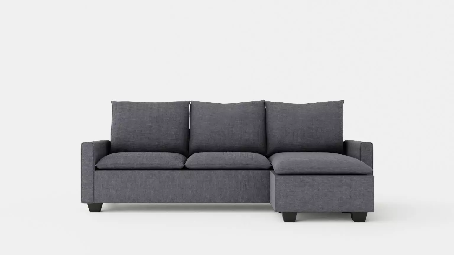 Lerdal Divan Sofa 3 Seater Reversible Gray Low-poly 3D model_0