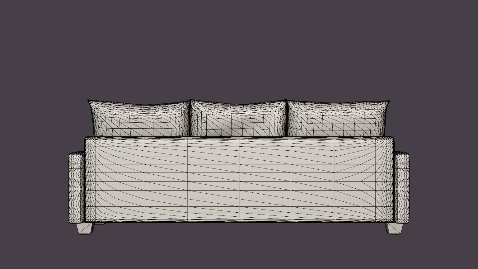 Lerdal Divan Sofa 3 Seater Reversible Gray Low-poly 3D model_5