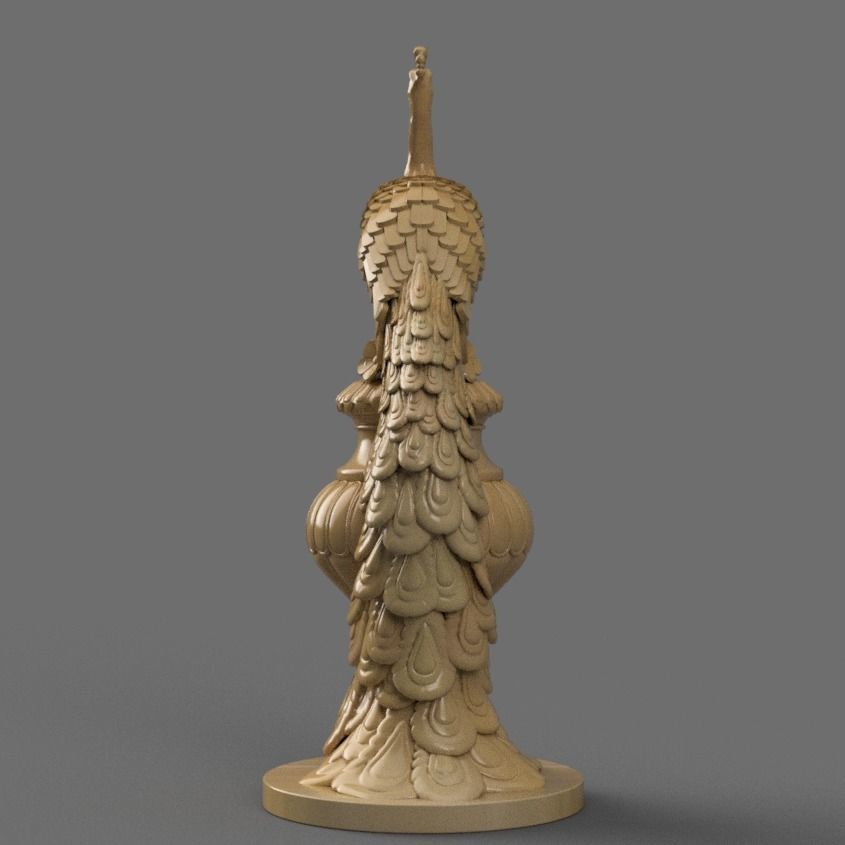 Peacock stl  3D Model for CNC and 3d printer 3D print model_2