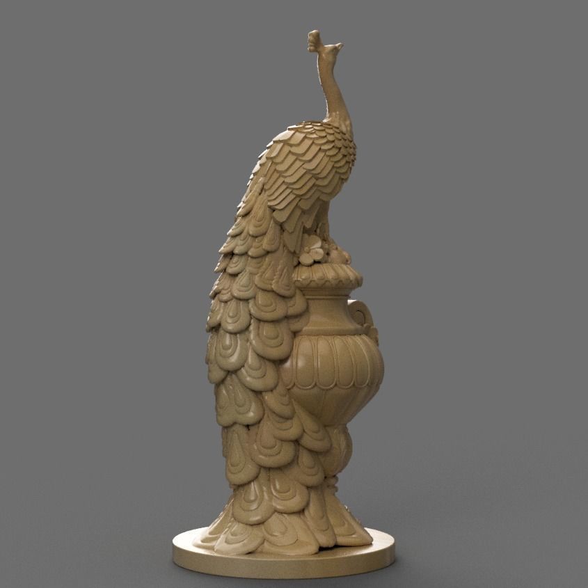 Peacock stl  3D Model for CNC and 3d printer 3D print model_3