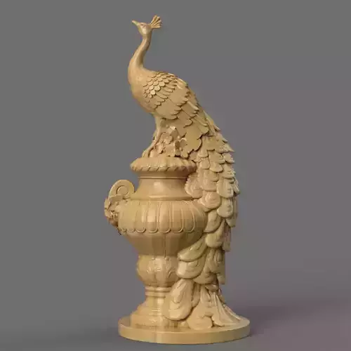 Peacock stl  3D Model for CNC and 3d printer 3D print model