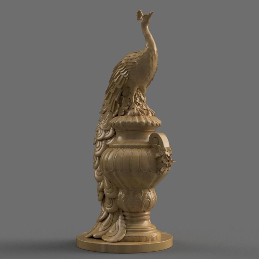 Peacock stl  3D Model for CNC and 3d printer 3D print model_5