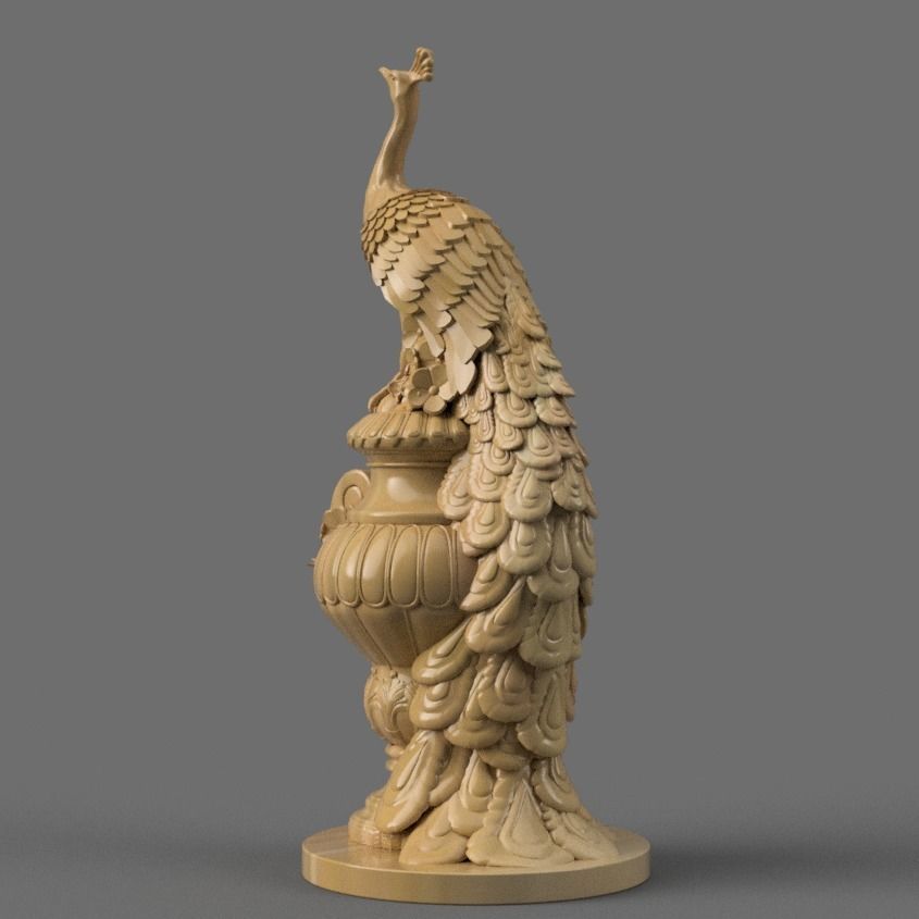 Peacock stl  3D Model for CNC and 3d printer 3D print model_1