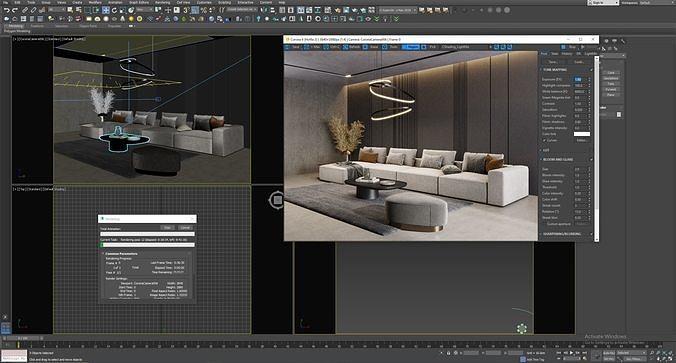 interior living room scene 30 3D model 7